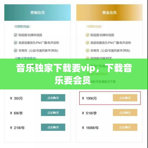 音乐独家下载要vip，下载音乐要会员 
