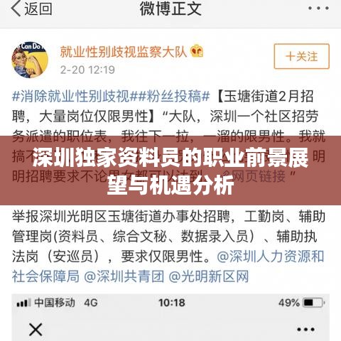 深圳独家资料员的职业前景展望与机遇分析
