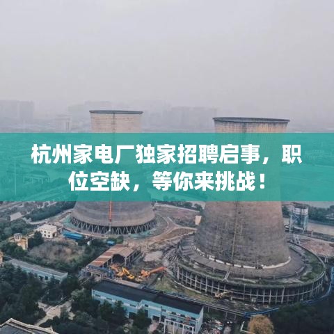 杭州家电厂独家招聘启事，职位空缺，等你来挑战！